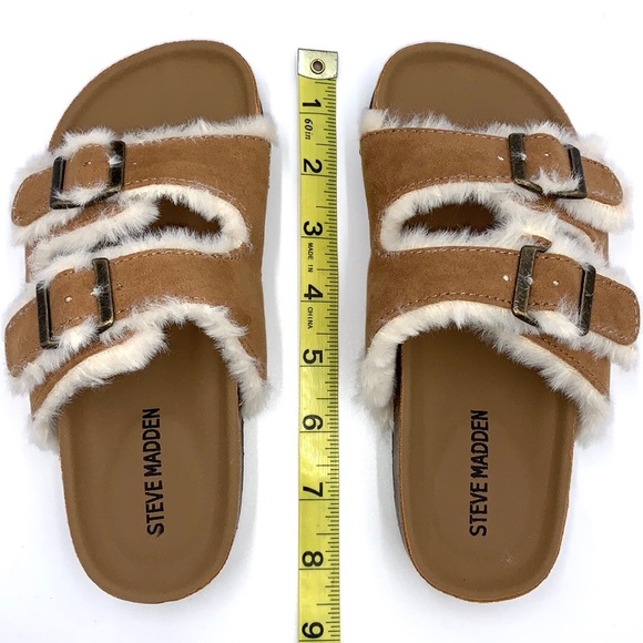 Steve Madden Faux Fur Slide Sandal Size 13 - Picture 13 of 15